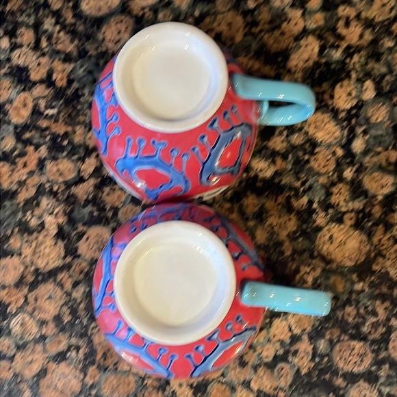 Artisan hand painted coffee mugs - footed (set of 2) - Picture 5 of 5